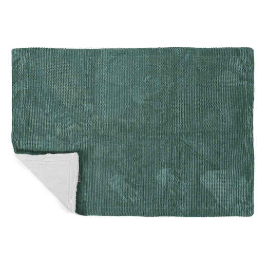 Sherpa-Decke - Pom-Pom Moosgrün 03