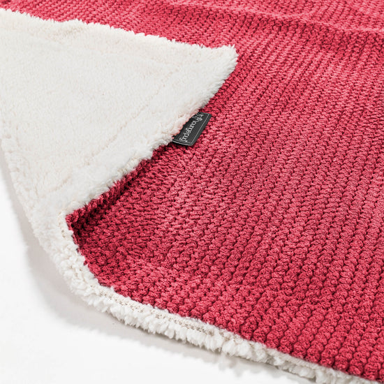 Sherpa-Decke - Pom-Pom Pastellrot 01