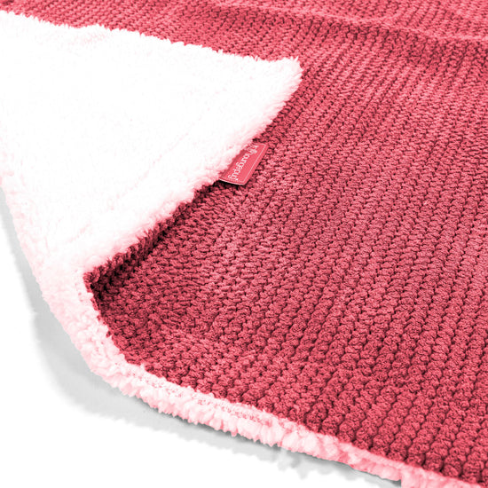 Sherpa-Decke - Pom-Pom Pastellrot 01