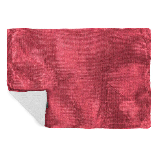 Sherpa-Decke - Pom-Pom Pastellrot 03