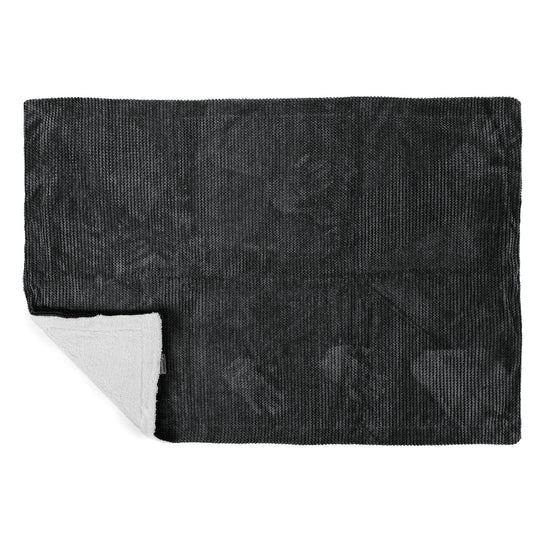 Sherpa-Decke - Pom-Pom Schwarz 03