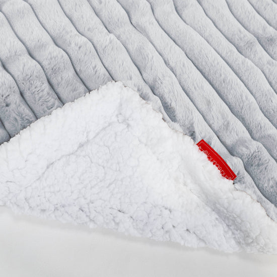 Sherpa-Decke - Ultra Plüsch Cord Taubenblau 01