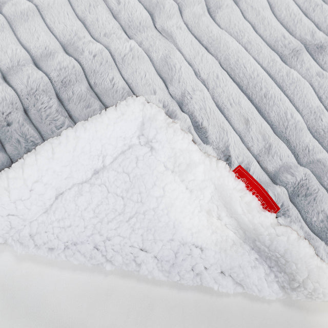 Sherpa-Decke - Ultra Plüsch Cord Taubenblau 01