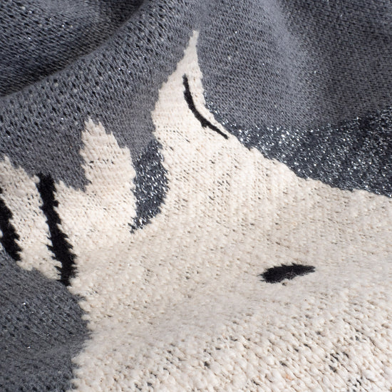 Kuscheldecke / Tagesdecke - Gestrickte Solo Einhorn 05