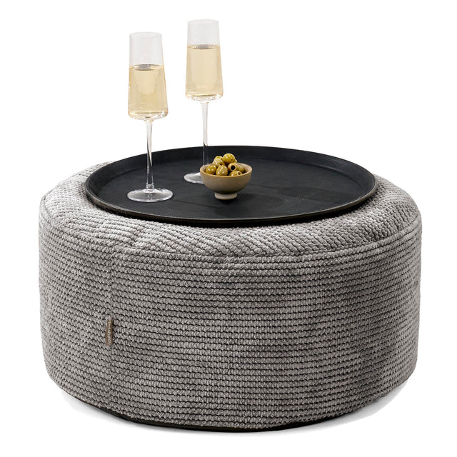 Sitzhocker mit Tablett - Pom-Pom Anthrazit 01