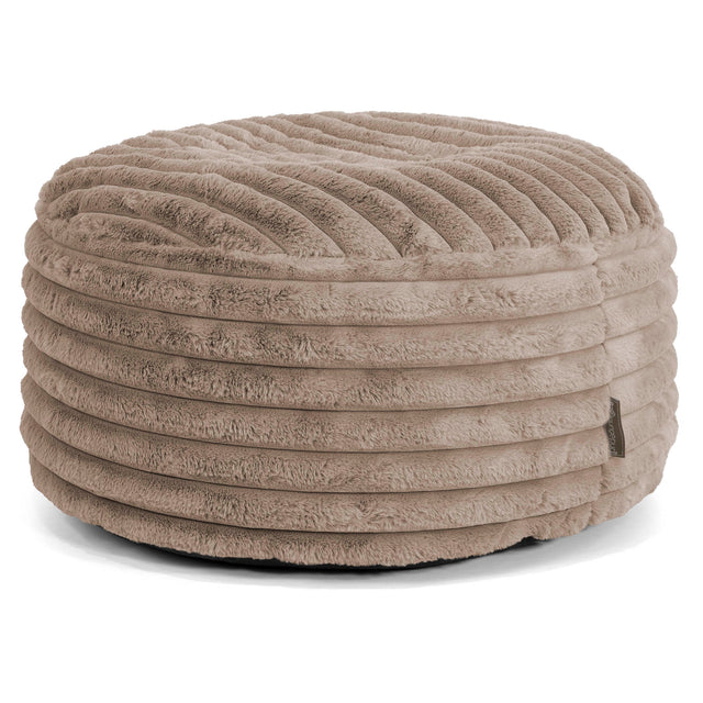 Sitzhocker Pouf - Ultra Plüsch Cord Nerzfarben 01