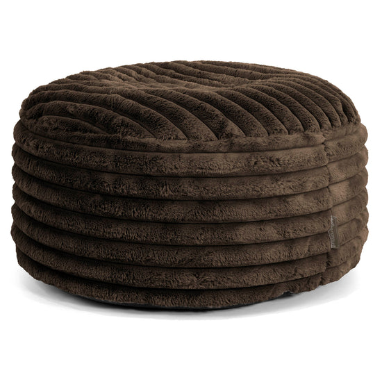 Sitzhocker Pouf - Ultra Plüsch Cord Nussbraun 01