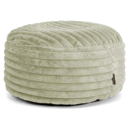 Sitzhocker Pouf - Ultra Plüsch Cord Salbeigrün 01