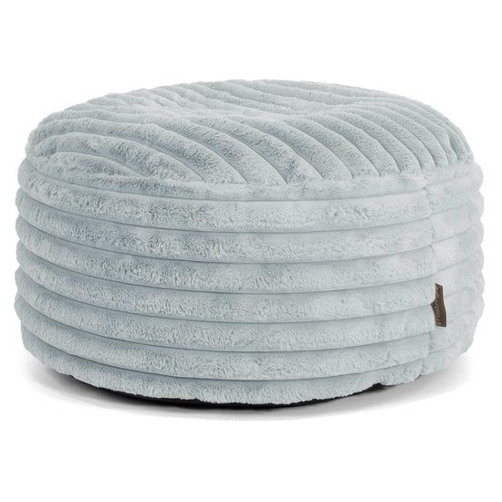Sitzhocker Pouf - Ultra Plüsch Cord Taubenblau 01