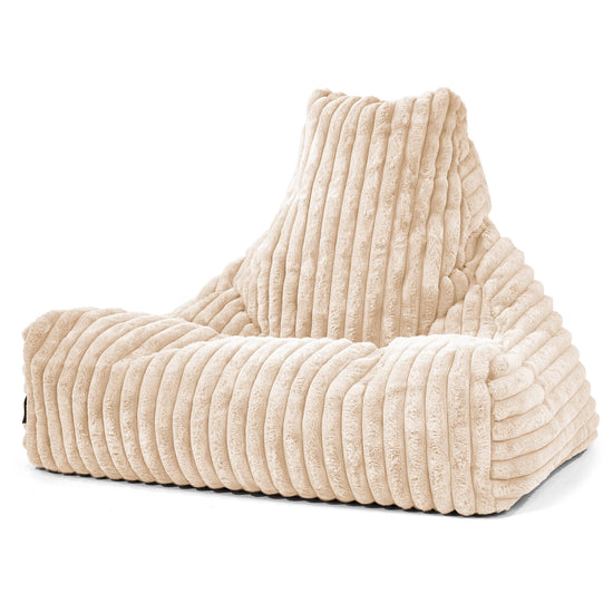 Sitzsack Lounge Sessel - Ultra Plüsch Cord Creme 01
