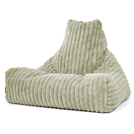 Sitzsack Lounge Sessel - Ultra Plüsch Cord Salbeigrün 01