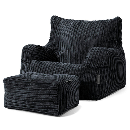 Josephine Sitzsack Ohrensessel - Cord Schwarz 02