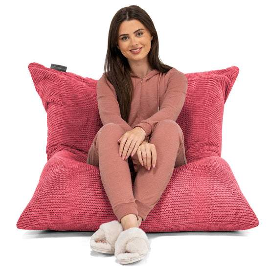 Sitzsack XXL - Pom-Pom Pastellrot 02