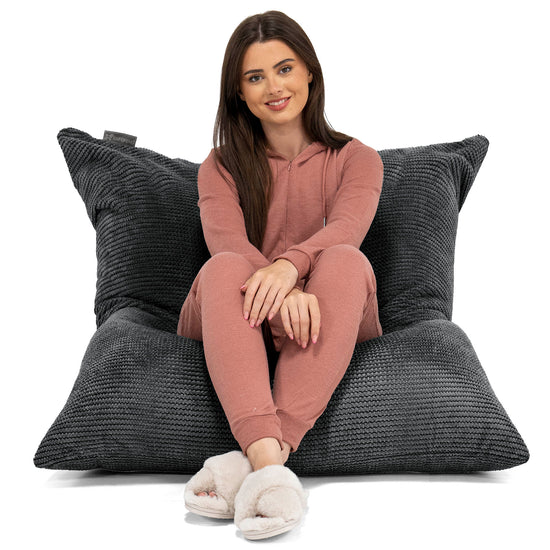 Sitzsack XXL - Pom-Pom Schwarz 02