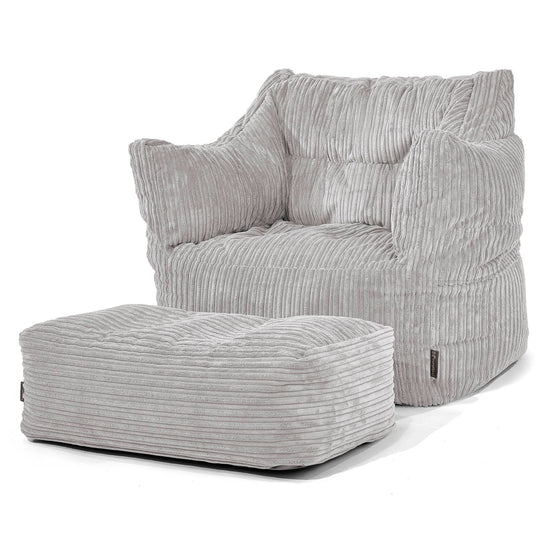 Victor Sitzsack Sessel - Cord Silbergrau 02
