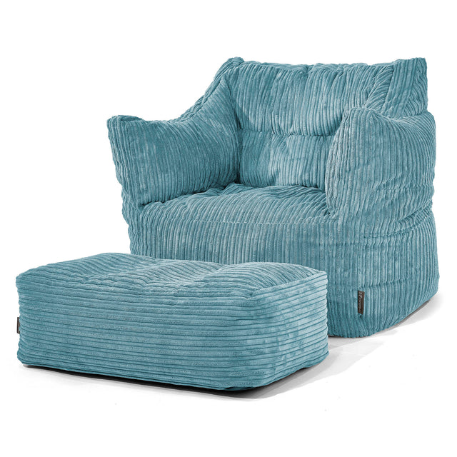 Victor Sitzsack Sessel - Cord Turkis 02