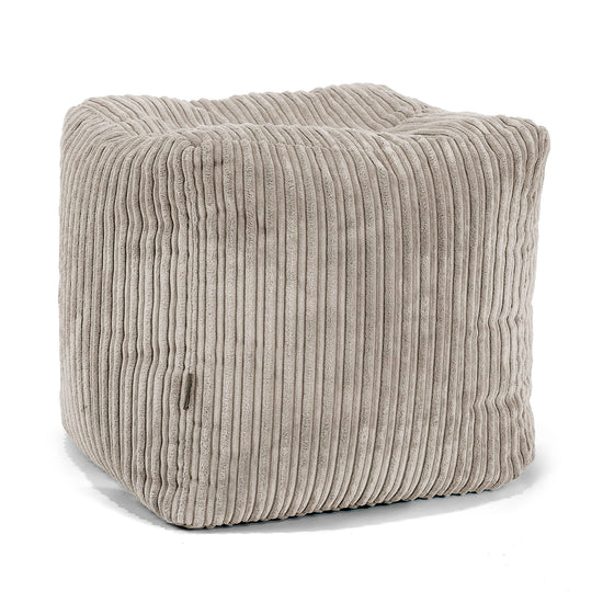 Würfel-Pouf- Hocker - Cord Nerzfarben 01