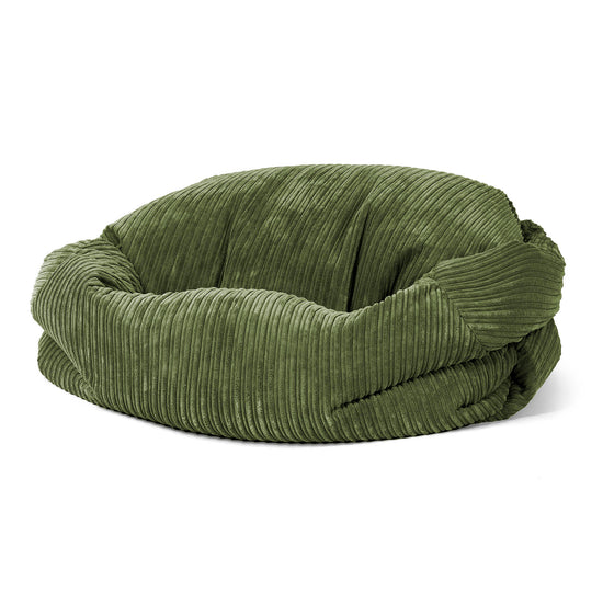 Sabine Sitzsack Sofa - Cord Nadelwaldgrün 01