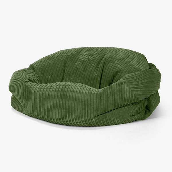 Sabine Sitzsack Sofa - Cord Nadelwaldgrün 01
