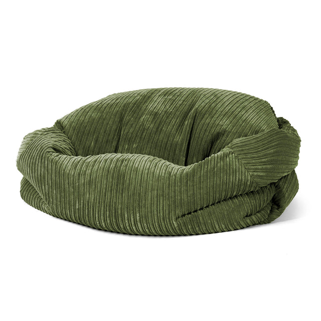 Sabine Sitzsack Sofa - Cord Nadelwaldgrün 01