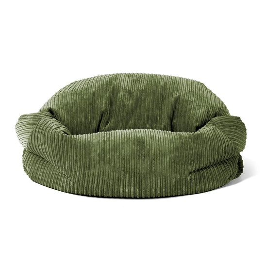 Sabine Sitzsack Sofa - Cord Nadelwaldgrün 02
