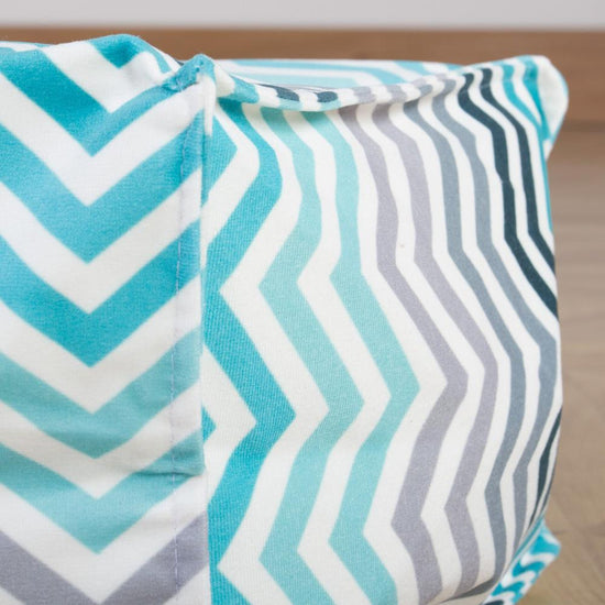 LOUNGE PUG - Riesen Sitzsack XXL - Sitzkissen - Geometrische Druck Chevron Türkis