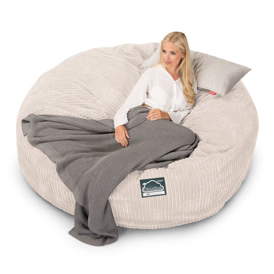 Lounge Pug, CloudSac 3000 XXL, Kingsize Memory, Schaum Sitzsacksofa, Schlafsofa, Cord Creme