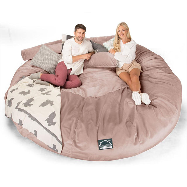 Lounge Pug, CloudSac 5000 XXXXXL, Gigantischer Memory-Schaum Sitzsacksofa, Schlafsofa, Samt Pink