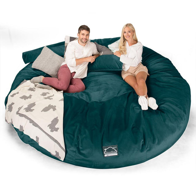 Lounge Pug, CloudSac 5000 XXXXXL, Gigantischer Memory-Schaum Sitzsacksofa, Schlafsofa, Samt Türkis