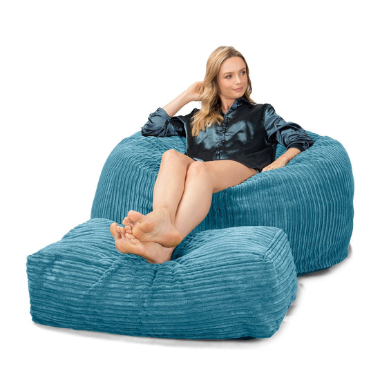 Lounge Pug, CloudSac 510 XL, XL Memory-Schaum Sitzsack, Cord Türkis