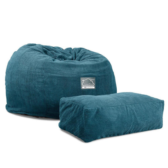 Lounge Pug, CloudSac 510 XL, XL Memory-Schaum Sitzsack, Pom-Pom Türkis
