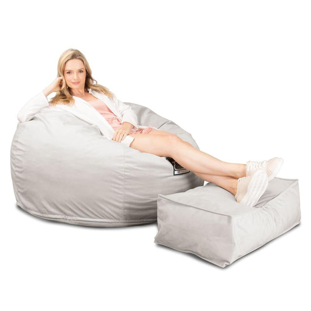Lounge Pug, CloudSac 510 XL, XL Memory-Schaum Sitzsack, Samt Silber