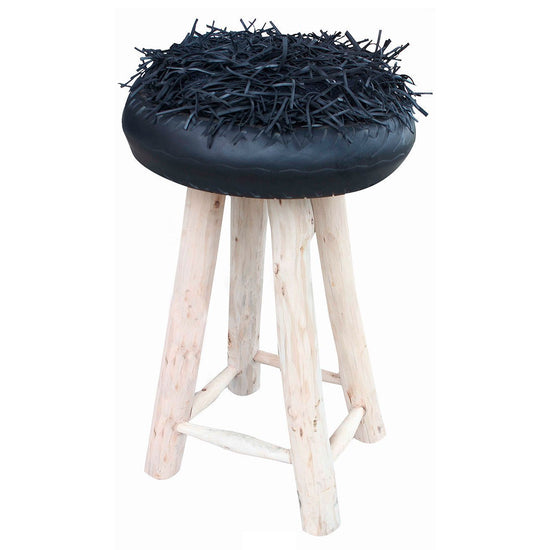 LOUNGE PUG, Shaggy Orientalischer Fußhocker, Grau