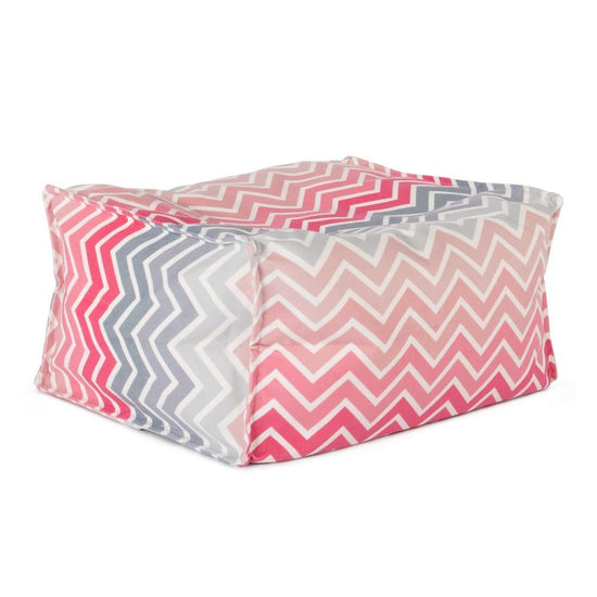 LOUNGE PUG - Fußhocker Pouf - Geometrische Druck Chevron Pink