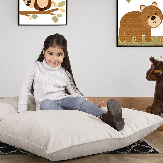 LOUNGE PUG, Sitzsack Kinder XL, Samt Silber