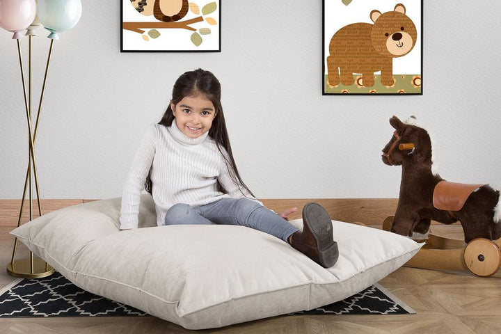 LOUNGE PUG, Sitzsack Kinder XL, Samt Silber