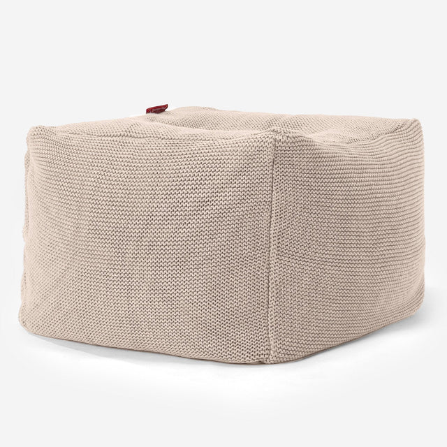 Ottomane Fußhocker Sitzpouf - 100% Baumwoll Ellos Creme 01