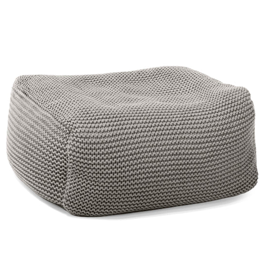 LOUNGE PUG - Fußhocker Pouf - Ellos Gestrickter Grau