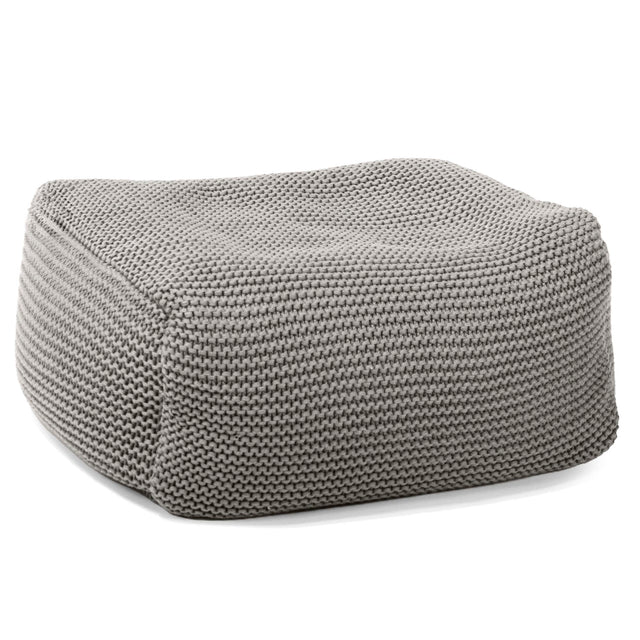 LOUNGE PUG - Fußhocker Pouf - Ellos Gestrickter Grau