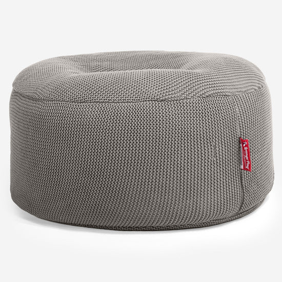 LOUNGE PUG - Sitzhocker Pouf - Sitzpouf - Ellos Gestrickter Grau