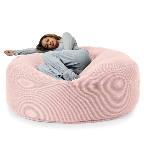 LOUNGE PUG - 'Mega-Mammoth' Sofa Sitzsack XXL - Schlafsofa - Ellos Gestrickter Baby Pink