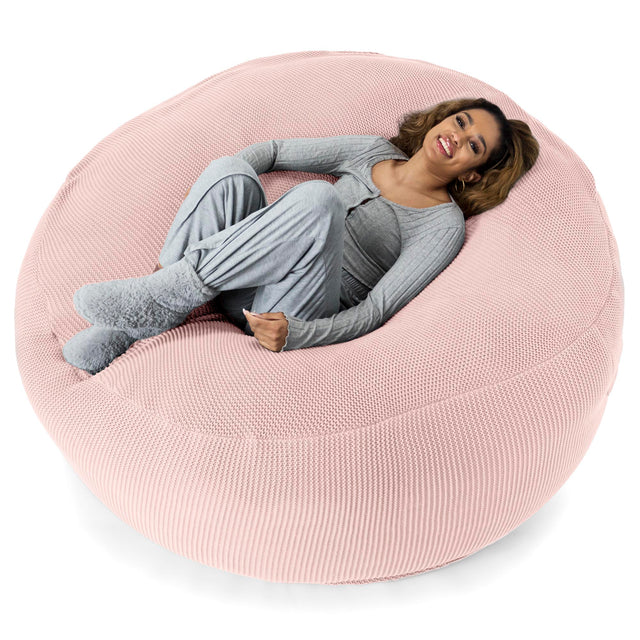 LOUNGE PUG - 'Mega-Mammoth' Sofa Sitzsack XXL - Schlafsofa - Ellos Gestrickter Baby Pink