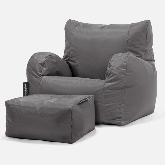Lehnstuhl Sitzsack Outdoor - SmartCanvas™ Schiefergrau 02