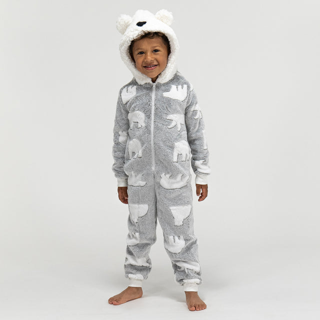 Eisbär Fleece Onesie für Kinder 01