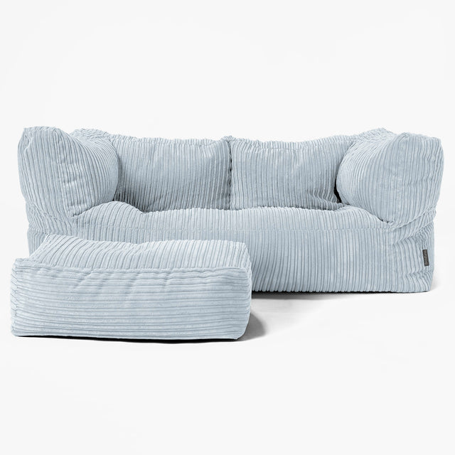 2-Sitzer Albert Sitzsacksofa - Cord Baby Blau 02