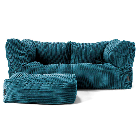 2-Sitzer Albert Sitzsacksofa - Cord Blaugrün 02