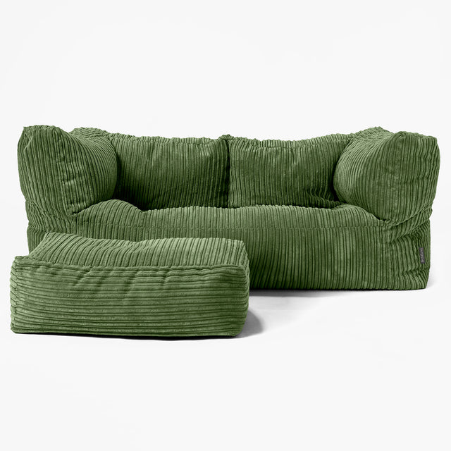 2-Sitzer Albert Sitzsacksofa - Cord Nadelwaldgrün 02