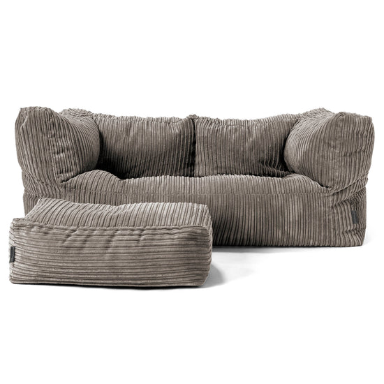 2-Sitzer Albert Sitzsacksofa - Cord Graphitgrau 02
