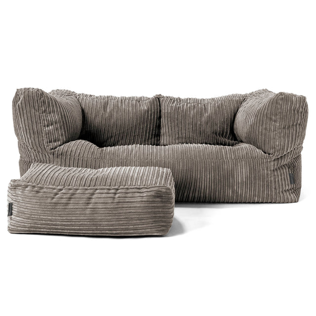 2-Sitzer Albert Sitzsacksofa - Cord Graphitgrau 02