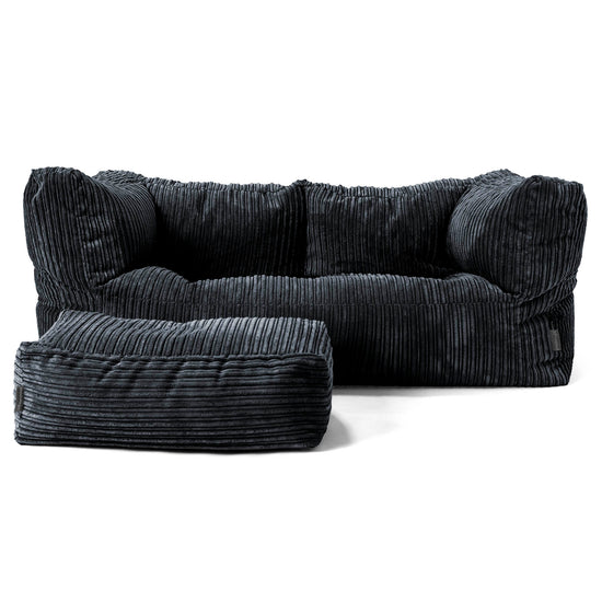 2-Sitzer Albert Sitzsacksofa - Cord Schwarz 02